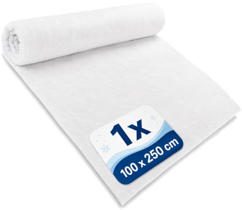 com-four® Schneematte für Weihnachtsdekoration 250 cm lang | Weihnachtsteppich