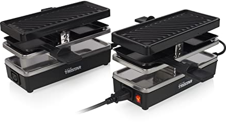 Tristar RA-2742 Lot de 2 appareils à raclette interconnectables 4 personnes - Connectez jusqu'à 3 autres appareils - 2 x 400 W