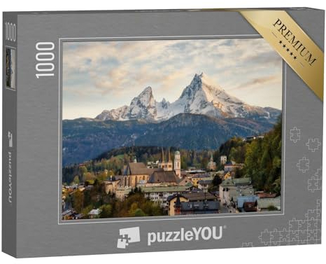 puzzleYOU: Puzzle 1000 Teile „Berchtesgaden vor dem Watzmann in den bayerischen Alpen“ – aus der Puzzle-Kollektion Watzmann