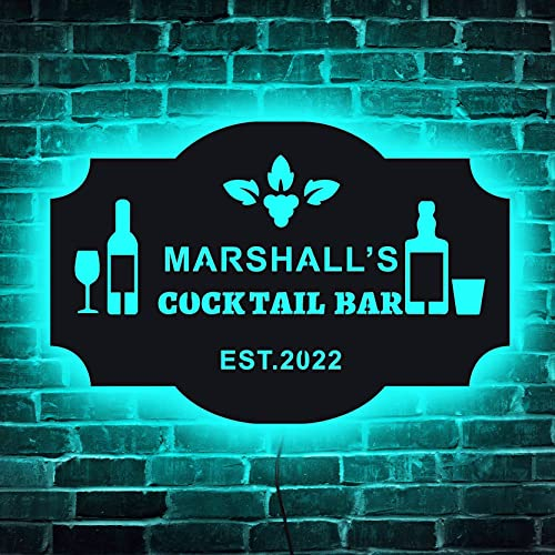 soulglass Benutzerdefinierte Barschilder für die Hausbar,Neon Bar Schild,Bar LED Lichtzeichen,Personalisiertes Barschild,Home Bar Leuchtreklame,Bar Leuchtreklame Custom,Leuchtreklame mit Namen