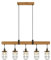 Lindby Pendelleuchte Serima (Retro, Vintage Antik) aus Metall (5 flammig E14) - Holz Hängeleuchte Esstischlampe Hängelampe Wohnzimmerleuchte