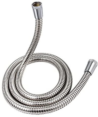 Shower Hose 1.5m, 16mm Large Bore Stainless Steel Shower Hose Replacement Leakproof and Anti-Kink, Chrome