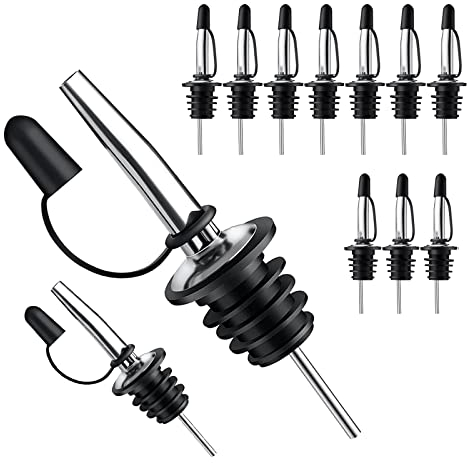 Pafusen Liquor 12 Pack Bottle Pourer, Conical Pourer, Stainless Steel Classic Bottle Speed Pourer with Conical Spout, Free Flow Pourer, Most Suitable Bottle Lip 19 mm