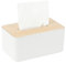 Porta Fazzoletti con Coperchio in Legno, 21x13x9cm,Rettangolare,Scatola per Fazzoletti per Sala da Pranzo, Ufficio, Auto, Bagno (Bianco)