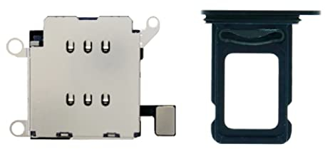 YESUN Dual SIM Kartenleser Halter Flex Kabel mit SIM Karte Tray Slot Adapter Ersatz für iPhone 12 (Schwarz)