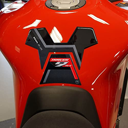 labelbike - 3D Aufkleber Motorrad Tankpad Schutz und Dekoration aus Harz kompatibel mit Yamaha Tracer 9 GT Rot