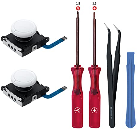 Tolesum Switch Joystick Reemplazo 3D Analog Joycon para NS Switch/Switch OLED Joycon/Switch Lite con Kit de Herramientas de Reparación-Blanco - (No Apto para Switch 2)