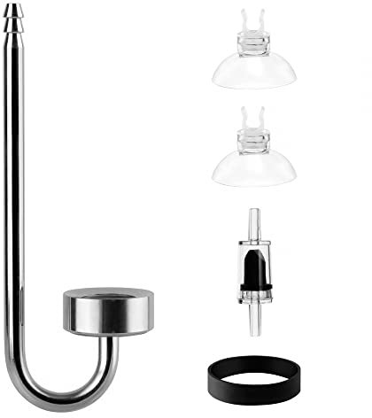 MiOYOOW Aquarium CO2 Diffusor, Edelstahl CO2 Diffusor Zerstäuber mit integriertem Rückschlagventil für Aquarienpflanzen Wassergras