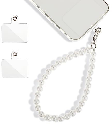 Giantree Universal phone Lanyard, Mobile Phone Chain Beads with 2Pcs Back Patch Phone Pendant Wrist Strap Compatible with Most Cell Phones Mobile Phone Case