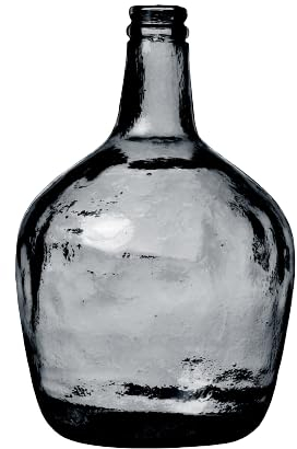 NATURAL LIVING Vase Dame Jeanne 4L Quartz en Verre Recycle D19CM X H31CM