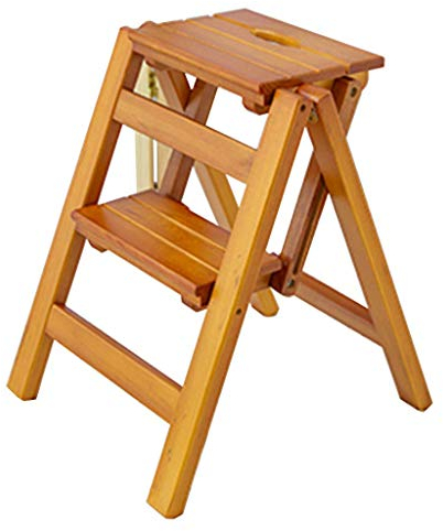 Klappbarer tragbarer Leiter-Tritthocker, zusammenklappbarer Treppenstuhl, Sitze, Holzleiter, Treppe, Kiefernholz, verbreiterte Sicherheit, faltbares Regal, Schuhbank, Küche, Innenbereich, As