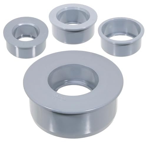 SPARES2GO 110mm Soil Pipe Reducer + 32mm 40mm 50mm Boss Adaptor Solvent Weld Push Fit Kit (Grey)