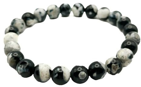 LKBEADS Natural Orca Agate 8mm rondelle smooth 7inch Semi-Precious Gemstones Beaded Bracelets for Men Women Healing Crystal Stretch Beaded Bracelet Unisex