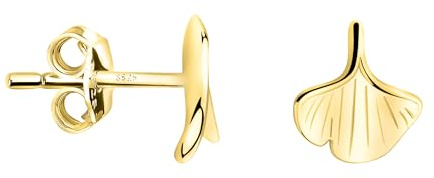 SOFIA MILANI - Damen Ohrringe 925 Silber - vergoldet/golden - Ginkgoblatt Ohrstecker - E2377