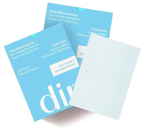Dip Eco-Friendly Laundry Sheets Detergent | Plant Based, Plastic Free & Zero Waste | Perfect for Sensitive Skin | Fresh Linen | 120 Load