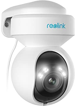 Reolink 2K Outdoor Security Camera with Pan Tilt, F1.0 True Color Night Vision in Low-light Condition, 2.4/5GHz Dual-Band WiFi, Person/Vehicle/Animal Detection, 2 Way Audio, E1 Outdoor CX