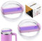 Fabenyok 40 OZ Tumbler Lids - 2 Pack Clear & Purple Replacement Lids, Spill Proof for Stanley Cup Accessories