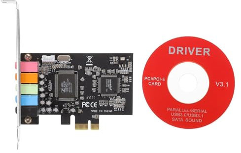 Housoutil 2pcs Pcie Sound Card with Low Profile Bracket 5.1 Internal Audio Card for Pc 6 Digital Sound Interfaces 3d Surround Compatible with Win2000 /xp/vista / /