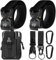 Corpower 2er Herren Taktischer Gürtel + 1Pcs Taktischem Molle-Beutel und Haken, Arbeitsgürtel 3.8cm Breite, Hochleistungsgürtel, Nylon Schnellverschluss-Metallschnalle, Schwarz + Schwarz