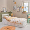 Home Treats Single Wooden Bed Frame With Drawers | Pine White Wood Bed With 3 Storage Drawers For Adults Kids Teenagers (Bed Frame - No Mattress)