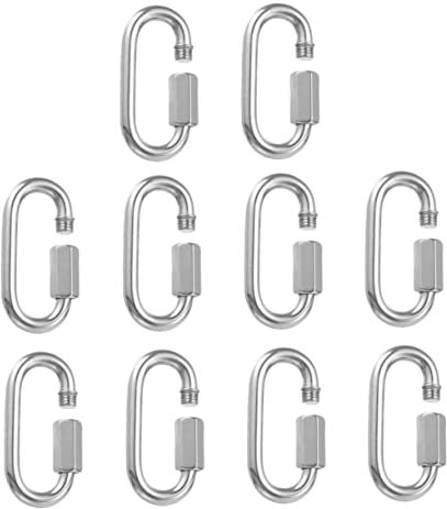 JECOMPRIS 10 Pezzi Anello Di Collegamento A Forma Di Collegamento Rapido Filettato Riparazione Catena Moschettone Di Bloccaggio Catena Maglie Rapide Anello Vite Catena Di Collegamento