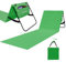 24MOVE® Strandmatte klappbar mit Verstellbarer Rückenlehne, Strandliege faltbar mit Schlaufen, Aufbewahrungstasche, Sonnenliege für Strand Garten, grün