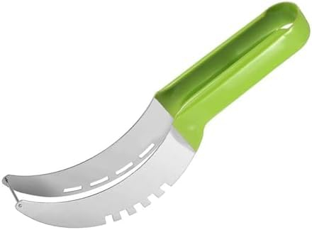 Couteau à Pastèque, Coupeur de Fruits en Acier Inoxydable avec Lame de Coupe Crochetée pour Papaye, Fruit Du-Dragon, Coupeur de Cantaloup, Coupe-Melon de Salade de Fruits pour Gadget de Cuisine