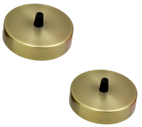 2 Pack Green Brass Ceiling Rose 100mm Pendant Light Fitting Cover Plate | Metal Single Outlet Canopy Kit with Accessories | for Chandeliers, Wall Lamps, Hanging Lights, Living Room, Bedroom, Hallway