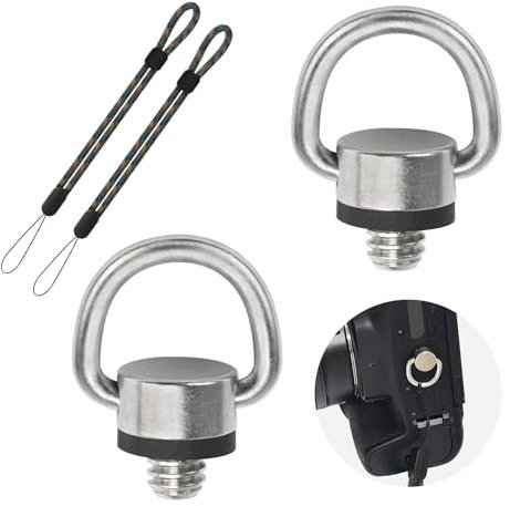 2 Stück Kamera Befestigungsschraube,1/4 Zoll Schraube,Adapter-Schraube für Kameragurt D-Ring, 1/4 Zoll Öse, Stativ, Qr Platte und Stativzubehör(D-ring)