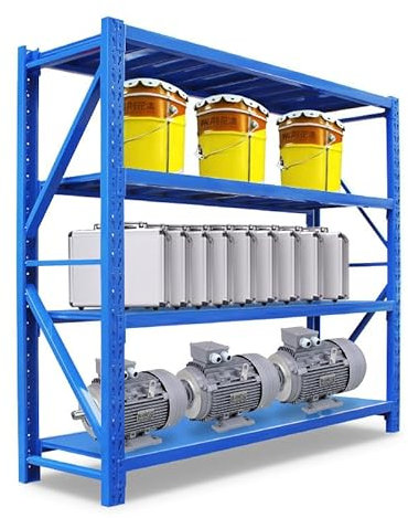 Area1 Stahl Schwerlastregal 200x150x50cm (HxLxB) Massive Industriequalität für Warenlager, Garage, oder Kellerregal.