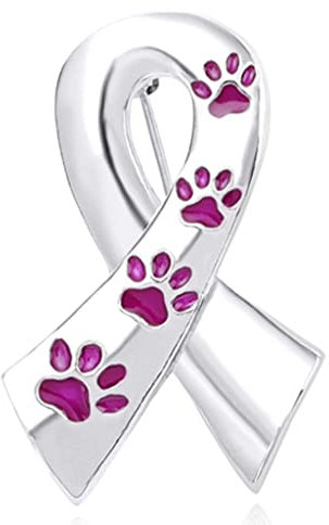Maxtonser Broche en forme de ruban pour chien créatif pour pattes de chat - Broche pour campagne caritative - Badge tendance pour manteaux écharpes chemise Clo Violet