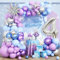 Snow 4th Birthday Decorations Girl, Snowflake Balloon Garland Arch Kit, Laser Explosion Star Balloons, Silver Number 4 Balloon Tower for Baby Shower Girls 4th Winter Snow Theme Party Supplies