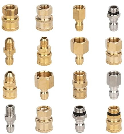 OZDTLP 1 pz. Idropulitrice ad Alta Pressione 1/4 Adattatore Raccordo a sgancio rapido Kit connettore in Ottone Accoppiatore Maschio Femmina for Lancia idropulitrice Bollitore in Schiuma(4)