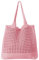 Ausing Borse Spiaggia Donna Borsa Tote All'uncinetto Tessuto a Mano Design Cavo Leggero Rosa