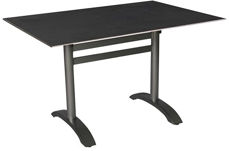 acamp Klapptisch | Wetterfester HPL Tisch | Robustes Aluminium | Pflegeleicht, abklappbar, platzsparend | Integrierte Kippsicherung & Arretierung | 6mm flach, stabil