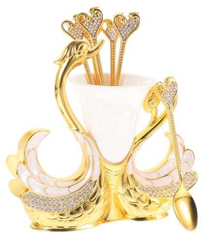 VICASKY Spoon Holder of Metal Utensil Kit Household Spoons for Fruits Desserts Kitchen Dinnerware