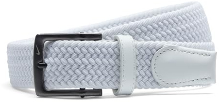 Nike Men's Stretch Woven Belt, White, XL