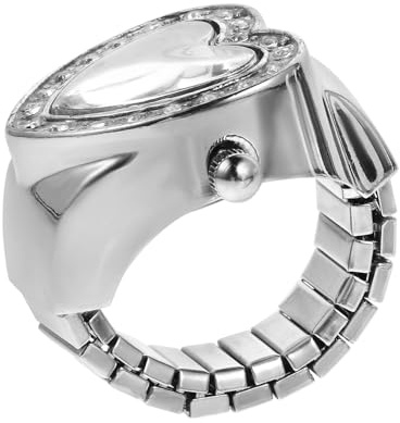 TOYANDONA Retro Damen Ringuhr mit Herzform aus Legierung und Quarzwerk Eleganter Stil für Casual Events und Dating Geeignet