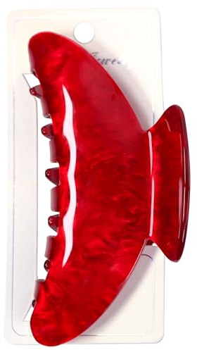OWIIZI Langlebige Acetat-Haarspangen für Damen, 10,5 cm, niedliche Haarklammern, Pferdeschwanz, Haarspange, starker Halt, Acryl, Schmetterlingskiefer, Haarschmuck für Mädchen, lang, dickes Haar, Rot
