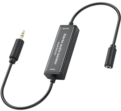 PNGKNYOCN 3,5 mm Aux-Erdungsschleifenisolator, Auto-Audio-System, Heim-Stereo-Summ-/Summgeräuschisolator, Audio-Geräuschfilter (30 cm)