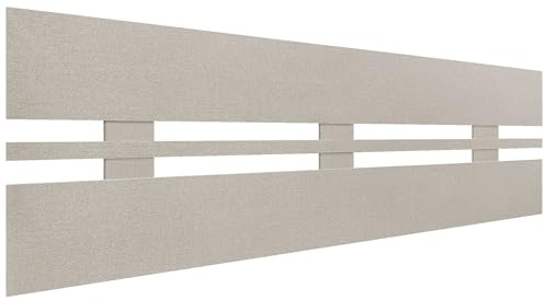 DHOME Kopfteil aus recyceltem MDF-Holz Horizontal Bettbreite Palettenbett Beschläge inklusive (140x46 Horizontal Breite, Beige Fischgrät)