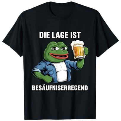 Die Lage Ist Besäufniserregend Frosch Lustige Party Gadgets T-Shirt