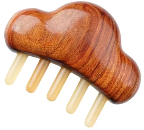Outanaya Handgefertigter Horn Massagekamm zur Kopfmassage und Haarpflege Lindert Nackenschmerzen und Fördert Entspannung im Beauty Salon und Hause