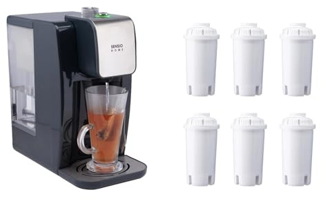 Sensio Home Instant Hot Water Dispenser 2.2L with 7 Filters – 5-10 Sec Fast Boil One Cup Kettle Alternative, Variable Temperature Control, Energy Efficient Water Filter System Bundle