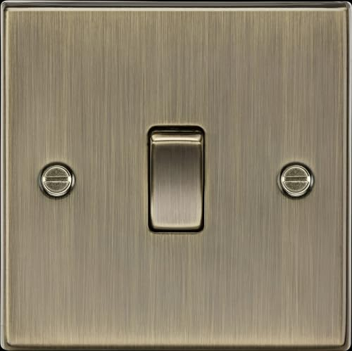 Knightsbridge CS2AB Square Edge 1G Light Switch - Antique Brass