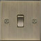 Knightsbridge CS2AB Square Edge 1G Light Switch - Antique Brass