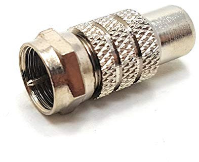 MainCore F Type Screw On Male to to RCA Phono Female Socket Plug Composite Connection Adapter Coupler for Cable