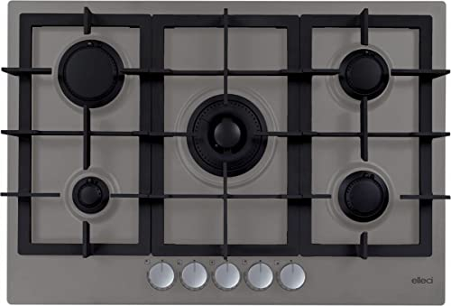 Piano Cottura a gas 5 Fuochi 75 cm colore Grigio Colomba - PKPP75193CS