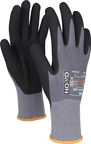 HandschuhMan. OX-ON Flexible Supreme Arbeitshandschuhe Nitril Montagehandschuhe Gr. 6-12 (6 Paar Größe 10)