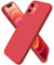 ORNARTO Compatible with iPhone 12 mini(2020) Case 5,4, Slim Liquid Silicone Full Covered Soft 3 Layers Gel Rubber with Microfiber Case Cover 5.4 inch-Red
